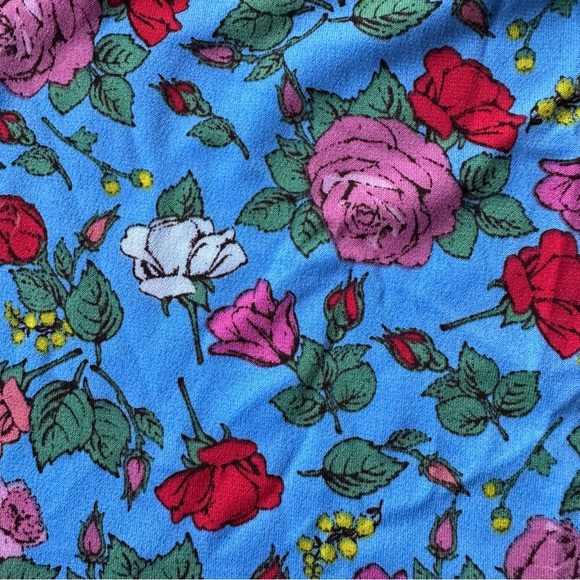 LuLaRoe Azure Blue Rose Floral Skater Skirt - Picture 4 of 4